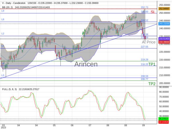 V@233.39 Chart