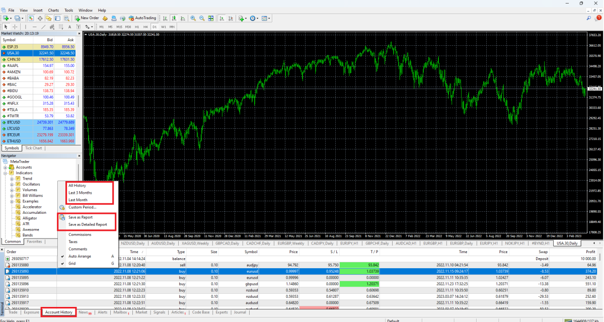 View Your Trade History